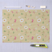 Papier Mousseline Avril Mois de naissance Fleurs marguerite Pois dou (Artisanat)