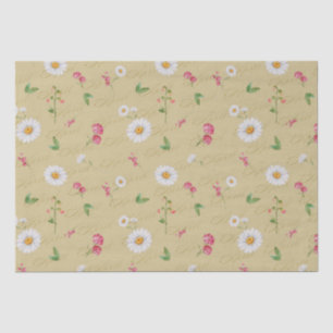 Papier Mousseline Avril Mois de naissance Fleurs marguerite Pois dou
