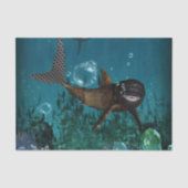 Papier Mousseline Awesome requin-taupe (Recto)