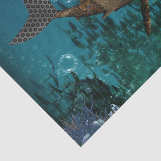 Papier Mousseline Awesome requin-taupe (Détail)