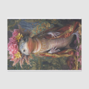 Papier Mousseline Axolotl en fleurs