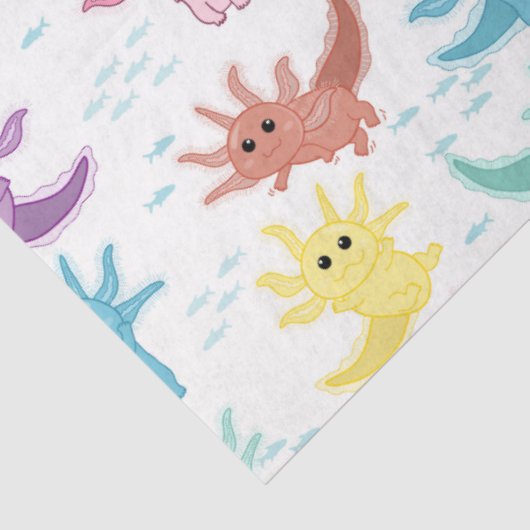 Papier Mousseline Axolotl Kids Cute Salamander Motif (Détail)