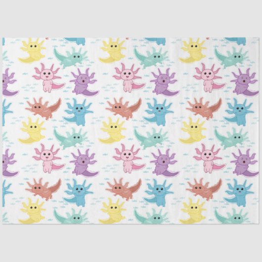 Papier Mousseline Axolotl Kids Cute Salamander Motif (Recto)
