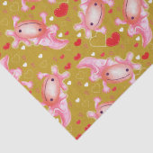 Papier Mousseline Axolotl Love moutarde (Détail)