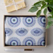Papier Mousseline Aztec Cercle grec Clé mal Motif oeil bleu (Cadeau)