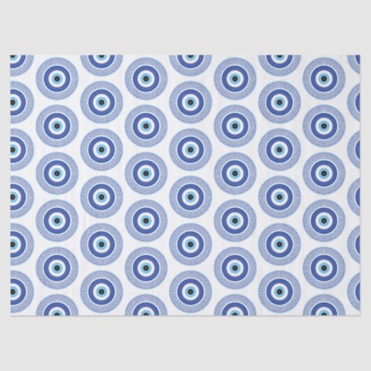 Papier Mousseline Aztec Cercle grec Clé mal Motif oeil bleu (Recto)