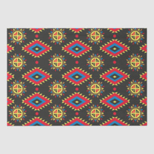 Papier Mousseline Aztec coloré et unique motif