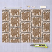 Papier Mousseline Aztec Eagle Guerrier Tribal Art antique (Artisanat)