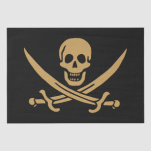 Papier Mousseline Aztec Gold Crâne et cutlass Pirate Calico Jack