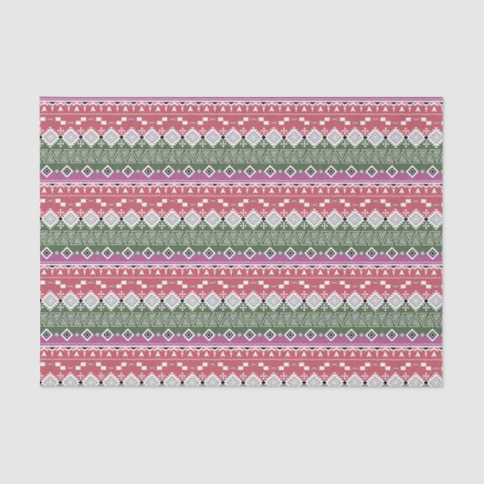 Papier Mousseline Aztec pattern, stripes. (Recto)