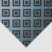Papier Mousseline Aztèque turquoise blanc (Détail)