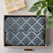 Papier Mousseline Aztèque turquoise blanc (Cadeau)