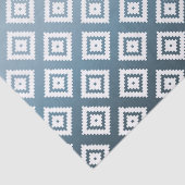 Papier Mousseline Aztèque turquoise blanc (Détail)