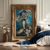 Papier Mousseline Azure Allure French Portrait & Parasol Royal Blue