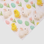Papier Mousseline  Baby Animals and Easter Eggs Pattern  (Détail)