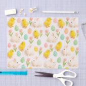 Papier Mousseline  Baby Animals and Easter Eggs Pattern  (Artisanat)