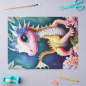 Papier Mousseline Baby Dragon Space Flowers Art (Artisanat)