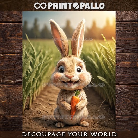 Papier Mousseline Baby Farm Animals : le petit lapin