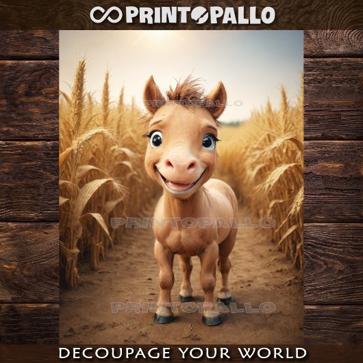 Papier Mousseline Baby Farm Animaux : petit poney de colt
