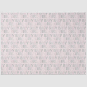Papier Mousseline Baby Girl Dotty Lettres Pastel rose Grey
