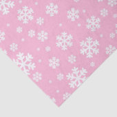 Papier Mousseline Baby Motif des flocons de neige rose et blanc Noël (Détail)