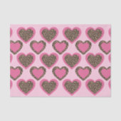 Papier Mousseline Baby Pink Leopard Hearts Party (Recto)