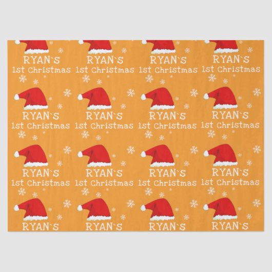 Papier Mousseline Baby`s First Christmas Red Santa Hat Snowflake (Recto)