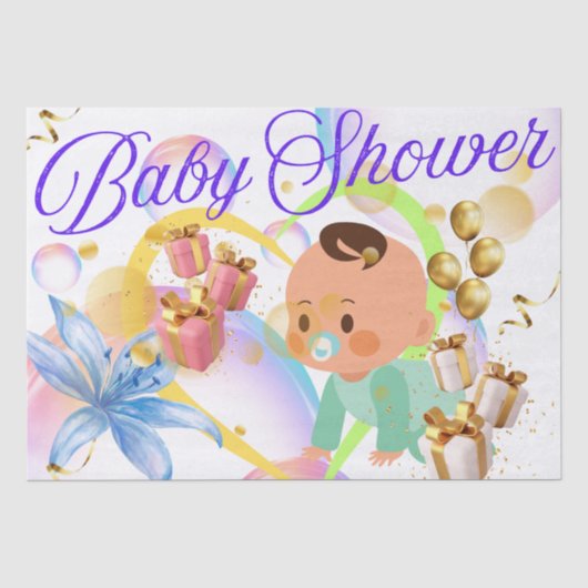 Papier Mousseline Baby Shower (Recto)