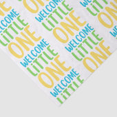 Papier Mousseline Baby shower blanc "Welcome Little One" (Détail)