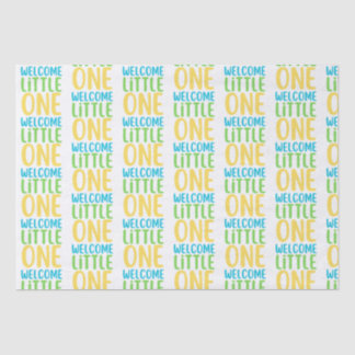 Papier Mousseline Baby shower blanc "Welcome Little One"