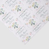 Papier Mousseline Baby shower Cute Dinosaur Nom de maman Bleu (Détail)