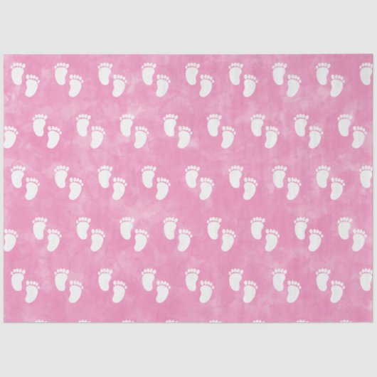 Papier Mousseline Baby shower d'aquarelle rose Empreinte Motif (Recto)