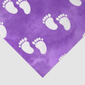 Papier Mousseline Baby shower d'aquarelle violet Motif d'empreinte (Détail)