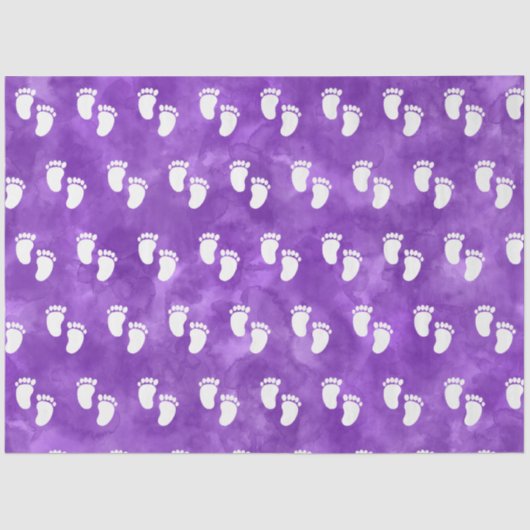 Papier Mousseline Baby shower d'aquarelle violet Motif d'empreinte (Recto)