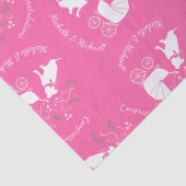 Papier Mousseline Baby shower de chien taureau rose (Détail)