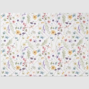 Papier Mousseline Baby shower de jardin papillon fleur sauvage