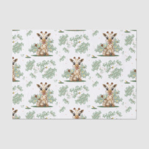 Papier Mousseline Baby shower d'oiseaux girafe