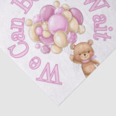 Papier Mousseline Baby shower d'ours rose fille (Détail)