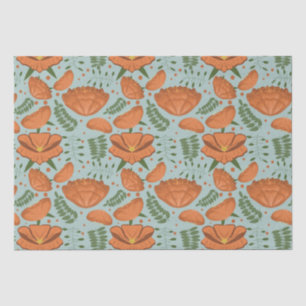 Papier Mousseline Baby shower fleur sauvage Orange Poppy