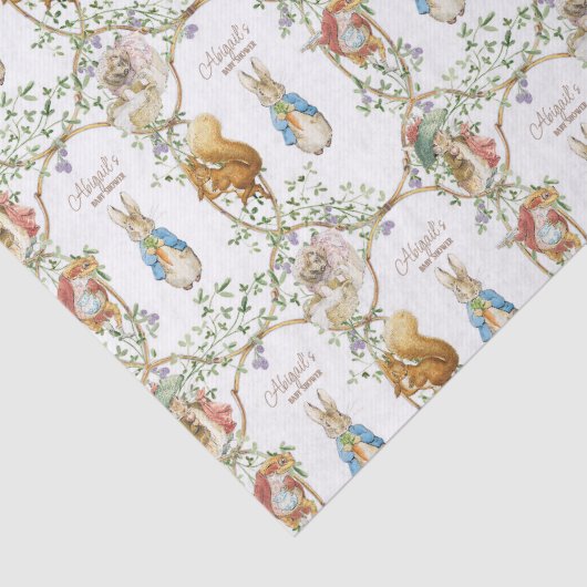 Papier Mousseline Baby shower lapin classique (Détail)