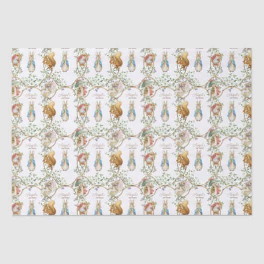 Papier Mousseline Baby shower lapin classique (Recto)
