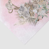 Papier Mousseline Baby shower Mama Australian Animaux rose (Détail)