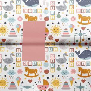 Papier Mousseline Baby shower Motif de jouets rose pour bébé mignonn