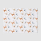 Papier Mousseline Baby Shower Papillons Bleus Abricot (Recto)