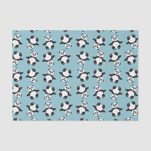 Papier Mousseline baby shower unisex de l'ours panda mignon (Recto)