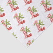 Papier Mousseline Baby's Cherry First Red Gingham Birthday (Détail)