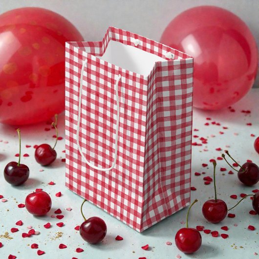 Papier Mousseline Baby's Cherry First Red Gingham Birthday