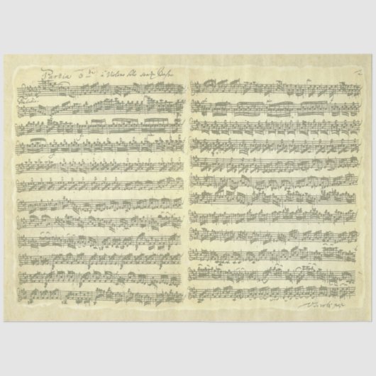 Papier Mousseline Bach Partita pour solo Violon Music Manuscript (Recto)