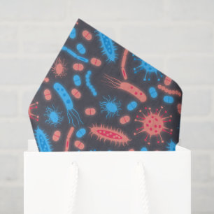 Papier Mousseline Bactérie lumineuse Microorganisme rose bleu