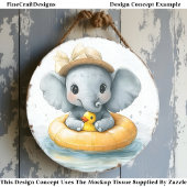 Papier Mousseline Bague en caoutchouc Eléphant mignonne et canard CW
